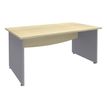 Bureau droit DUAL - L180 - Pieds Alu - plateau imitation Erable