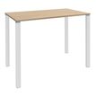 Table Lounge 4 pieds - L120xH105xP80 cm - Pied blanc - plateau imitation chêne clair