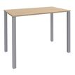 3253310158702-Table Lounge 4 pieds - L120xH105xP80 cm - Pied alu - plateau imitation chêne clair--0
