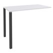 3253310166158-Table Lounge - L120xH105xP60 cm - 2 Pieds carbone - plateau blanc perle--0