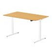 3760350281067-Bureau électrique UGO - L160x80cm - pieds blancs - plateau chêne massif--1
