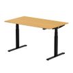Bureau électrique UGO - L160x80cm - pieds noirs - plateau chêne massif
