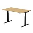 3760350281180-Bureau électrique UGO - L160x80cm - pieds noirs - plateau imitation chêne Stone--2