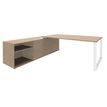 3253310134669-Bureau LOFTER Manager - L180 x P100 x H72,5 cm - console retour à gauche (cases) - pieds blanc - plateau imita--0