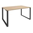 Bureau droit LOFTER - L180 cm - Plateau imitation chêne clair - pied Carbone