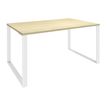 0404000122753-Bureau droit LOFTER - L120 cm - Plateau imitation Erable - pied Blanc--0