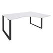 Bureau compact LOFTER - L180 cm - Retour à droite - Plateau Blanc - pied Carbone - (pied de renfort obligatoire à rajouter - non inclus)