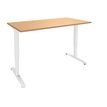 Bureau LEVEL - Bureau éléctrique - L140 - pied blanc - plateau Imitation hêtre
