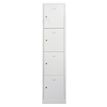 Vestiaire 1 colonne soit 4 cases monobloc - H180 x L30 x P50 cm - blanc