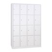 Vestiaire 4 colonnes soit 16 cases monobloc - H180 x L120 x P50 cm - blanc