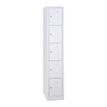 Vestiaire 1 colonne soit 5 cases monobloc - H180 x L30 x P50 cm - blanc