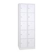 Vestiaire 2 colonnes soit 10 cases monobloc - H180 x L60 x P50 cm - blanc