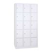 Vestiaire 3 colonnes soit 15 cases monobloc - H180 x L90 x P50 cm - blanc