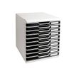 Exacompta Modulo - Module de classement 10 tiroirs - gris lumière/noir