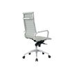 3700339883790-Fauteuil de bureau WARREN - accoudoirs fixes - cuir blanc-Arrière-2