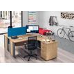 3253310106833-Bureau compact à droite DUAL - L180 cm - Pieds alu - plateau imitation Erable (Pieds de renfort ou caisson bout de bureau obligatoire à rajou--1