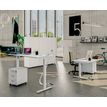 3253310160002-Bureau LEVEL - Bureau éléctrique - L140 - pied blanc - plateau Blanc perle--1