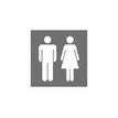 Pickup Home 3D - Plaque Acrylique Femmes/Hommes - 9 x 9 cm - gris