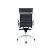 3700339883783-Fauteuil de bureau WARREN - accoudoirs fixes - cuir noir-Arrière-3