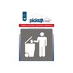 Pickup Home 3D - Plaque Acrylique Local poubelles - 9 x 9 cm - gris