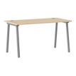 3483600875396-Bureau YES ! - 120 cm - Pieds arches fixes gris - Chêne-Angle gauche-0
