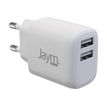 JAYM - Chargeur secteur - charge rapide - 2 USB - blanc