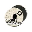3700572713236-Kiub Bug Art - Magnet rond en verre - Chat sur clavier-Avant-0
