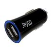 JAYM - Chargeur allume cigare pour voiture - 2 USB + câble USB vers Micro-USB - noir