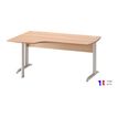 Bureau compact à gauche JAZZ+ - 160 cm - Pieds métal - Hêtre