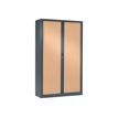Armoire haute monobloc à rideaux GENERIC - 198 x 120 x 43 cm - anthracite/imitation hêtre