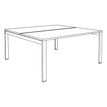 0404000121688-Bureau Bench IRIS - L140 cm - Plan de départ - Pieds blanc - plateau imitation Chêne clair--4
