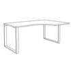 0404000123132-Bureau compact LOFTER - L160 cm - Retour à droite - Plateau imitation chêne clair - pied Blanc - (pied de renfort obligatoire à rajou--1