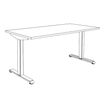 3253310160002-Bureau LEVEL - Bureau éléctrique - L140 - pied blanc - plateau Blanc perle--4