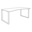 3253310280748-Bureau vague symétrique LOFTER - L180 cm - Plateau imitation noyer - pied Carbone--4