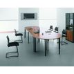 Table de réunion Rectangulaire - 120 x 60 cm - Pieds carrés anthracite - imitation hêtre