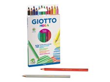 GIOTTO Mega - crayon de couleur - assortiment de couleurs vives (pack de 12)