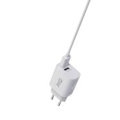 JAYM - Chargeur secteur - 2 USB + cable USB vers micro USB - blanc