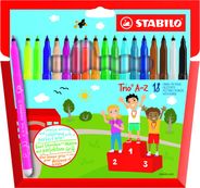 STABILO Trio A-Z - 18 Feutres - pointe moyenne - format spécial