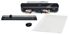 Kit INSPIRE+ Plastifieuse A4 - jusqu'à 125 microns + outil de coupe + 5 pochettes A4 incluses - noir