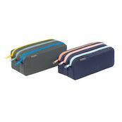 Trousse Trizip - 3 compartiments - 2 modèles : bleu marine ou gris - Viquel