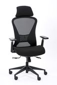 Fauteuil de bureau DESIGNER - Accoudoirs réglables - Appuie-tête - noir