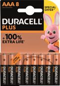 DURACELL 100 % Plus offre spéciale - 8 piles alcalines - AAA LR03