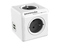 Allocacoc PowerCube - Bloc multiprises - 4 prises de courant + 2 USB - 1,5m - gris