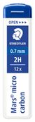 STAEDTLER Mars micro - Etui de 12 Mines pour porte mines - 2H - 0,7 mm