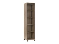 Colonne bibliothèque MAMBO - L42 x H187 x P46 - 4 étagères - Chêne/chocolat