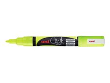 UNI CHALK - Marqueur craie - pointe fine conique - jaune fluo