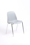 Chaise CHARLOTTE - pieds chromés avec accroches - gris clair
