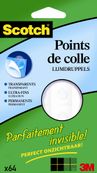 Scotch Invisible dots - Pastilles adhésives : pack de 64 pastilles
