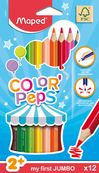 Maped Color'Peps Jumbo - 12 Crayons de couleur triangulaires