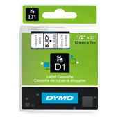 Dymo D1 - Ruban d'étiquettes auto-adhésives - 1 rouleau (12 mm x 7 m) - fond transparent écriture noire 
